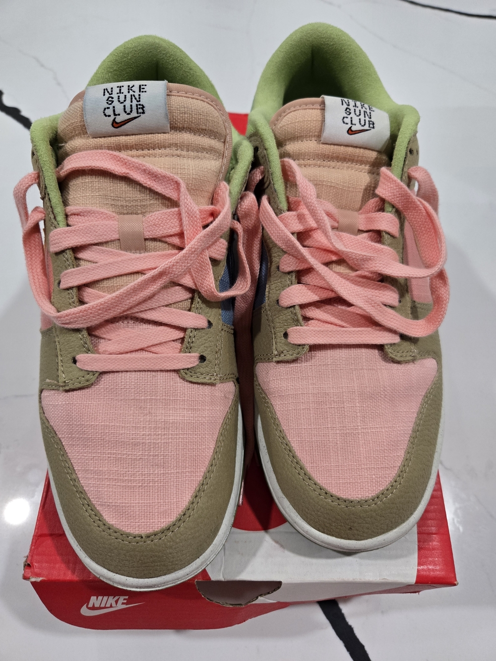 Nike Dunk Sun Club Pink & Olive Low-Top Sneakers